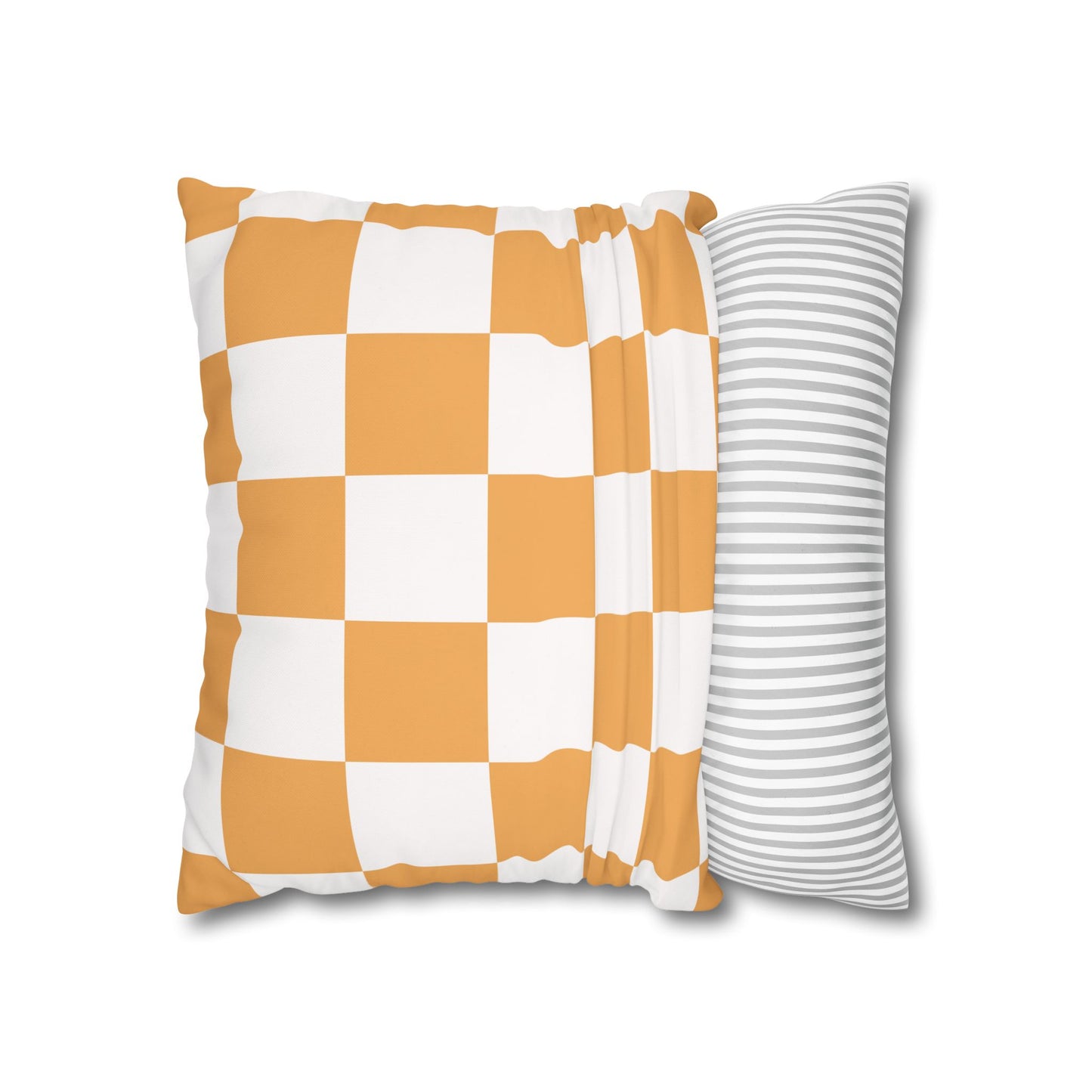 Modern Checkered Orange Pillowcase