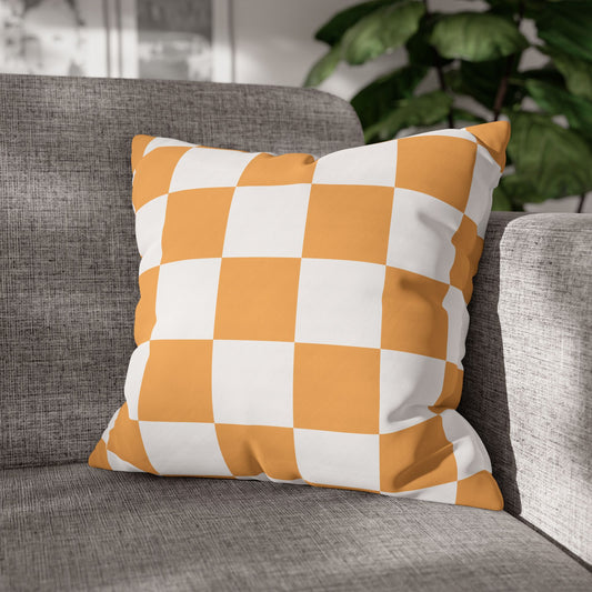 Modern Checkered Orange Pillowcase