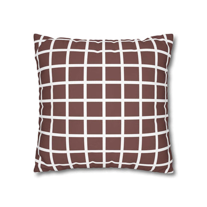 Boho Chocolate Brown Squares Pillowcase