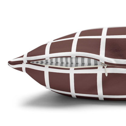 Boho Chocolate Brown Squares Pillowcase