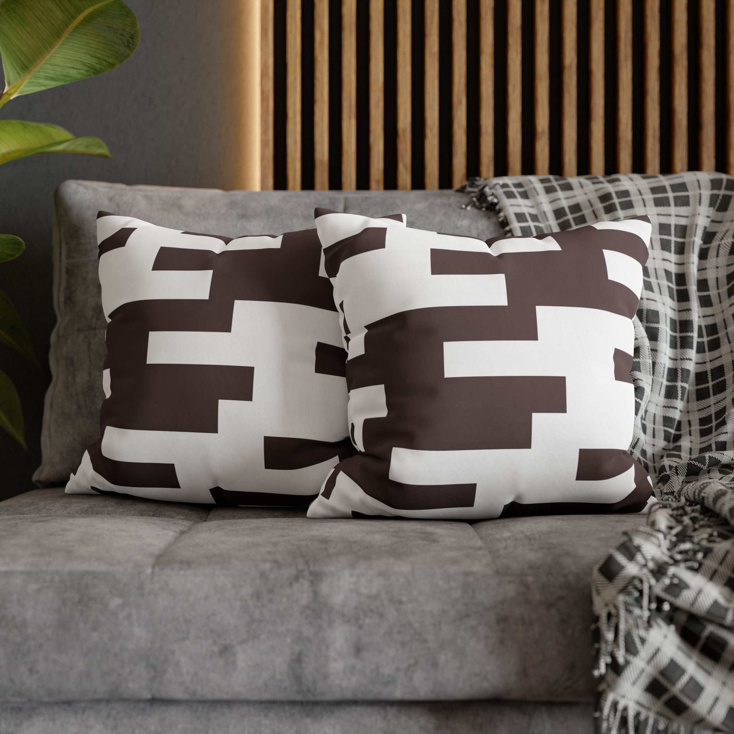 GeoStripe Choco Pillowcase